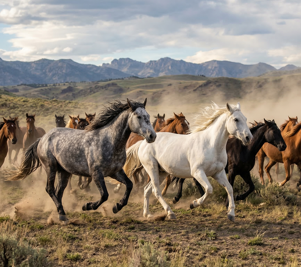 Group of horses running include gray white horse 2 delpmaspu