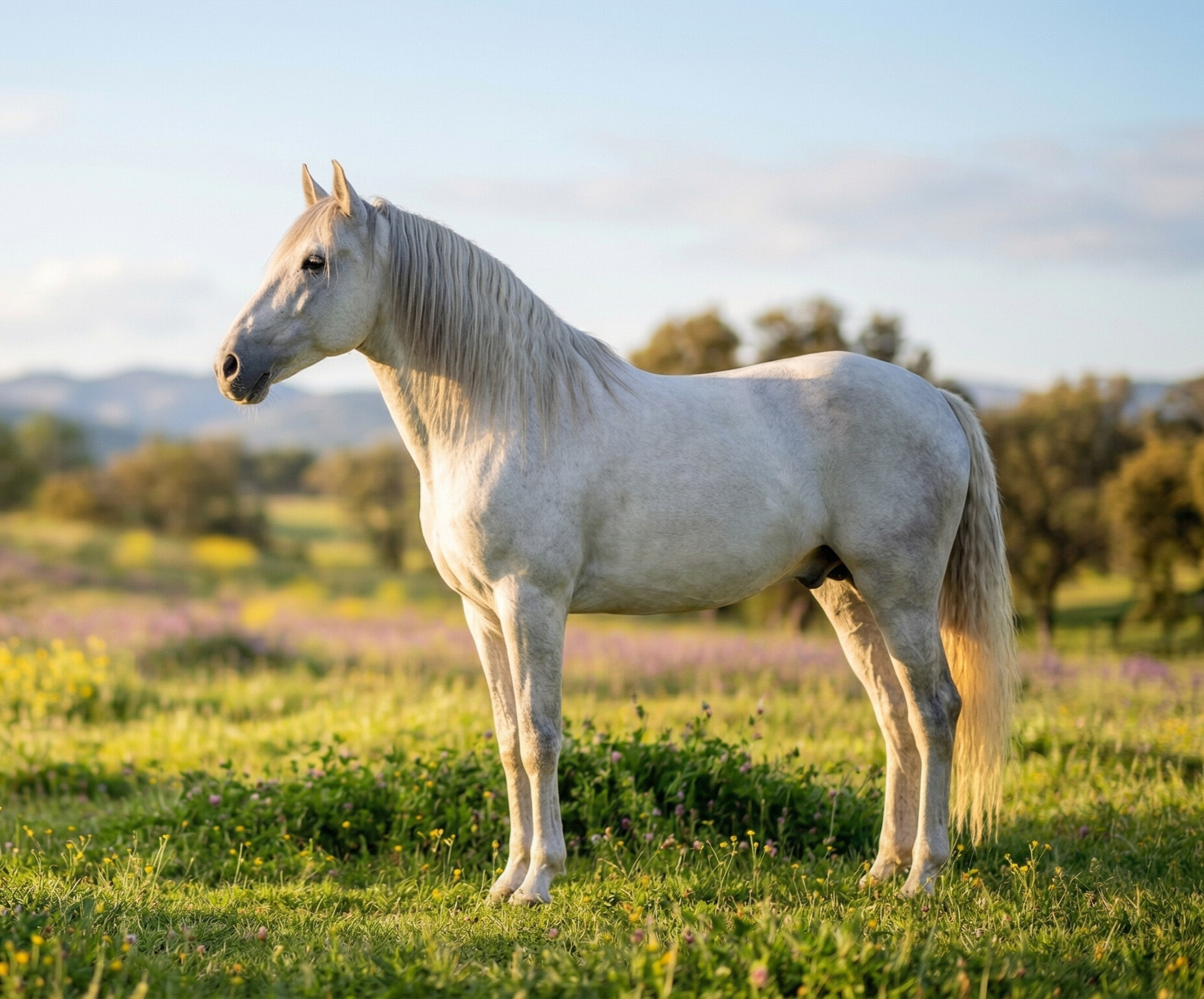 Horse in spring season